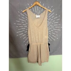 3.1 Phillip Lim Tan Cashmere Cinched Tie Waist Romper